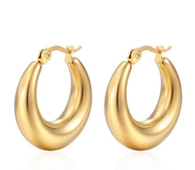 Load image into Gallery viewer, Chubby Gold Hoops
