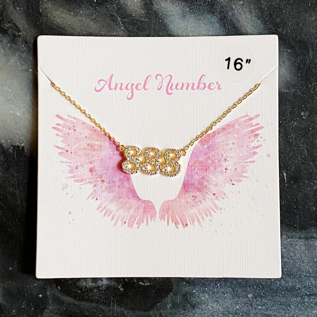 Pave Angel Number Necklace