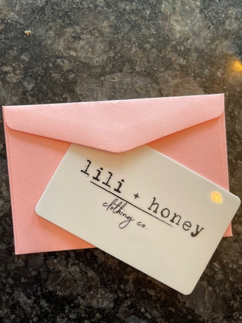 lili + honey clothing co gift card